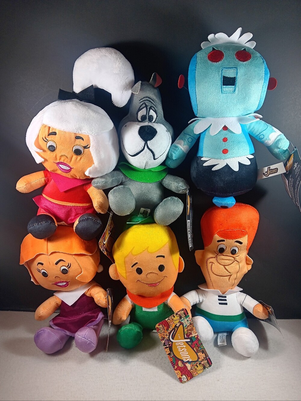 The Jetsons 80s Set of 6 Cartoon Jetson Family Plush 8" Toy Hanna Barbera New